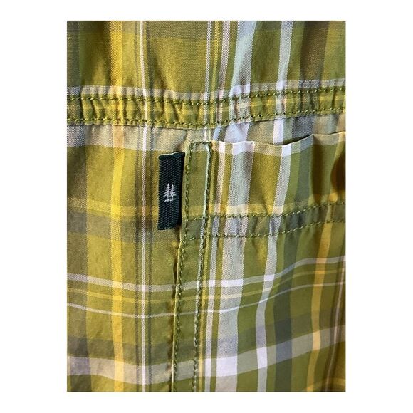 G.H Bass & Co. Men’s 2XL Polyester Cotton Short Sleeve Button Shirt Green Plaid - Picture 7 of 10